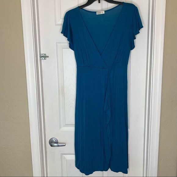 Old Navy Maternity Size Small Turquoise Color Light Ruffle Dress - Picture 1 of 9